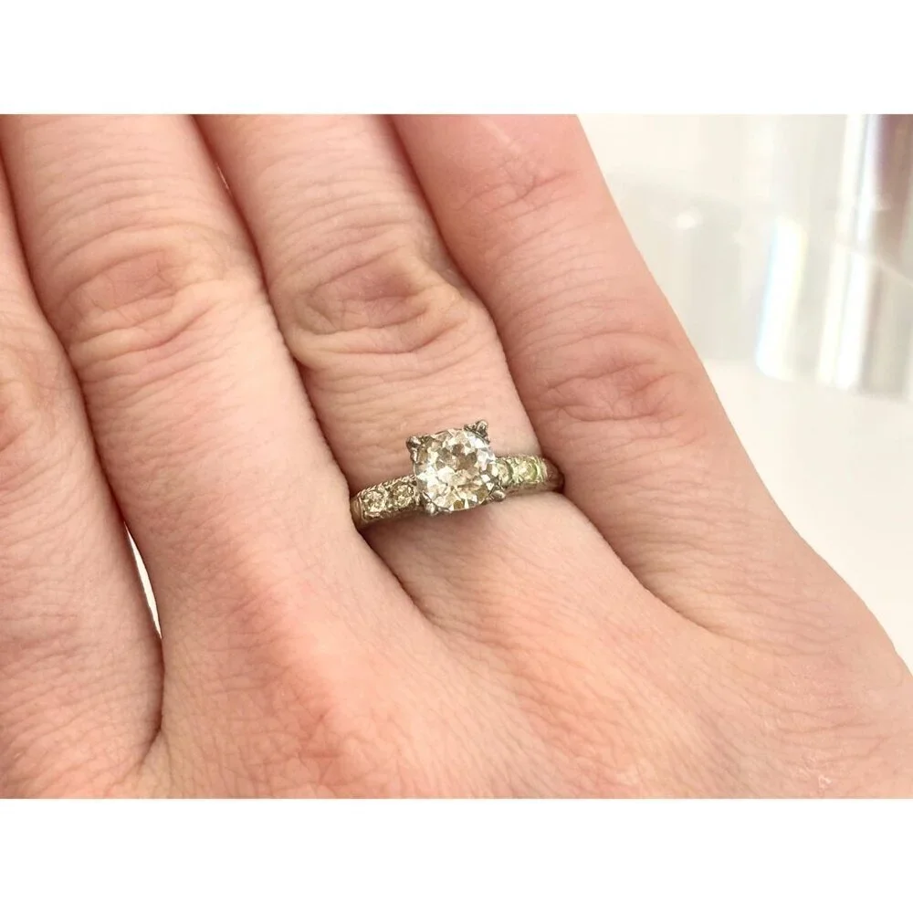 Sterling CZ Multi Gemstone Cocktail Style Jewelry Vintage Ring - sz 6